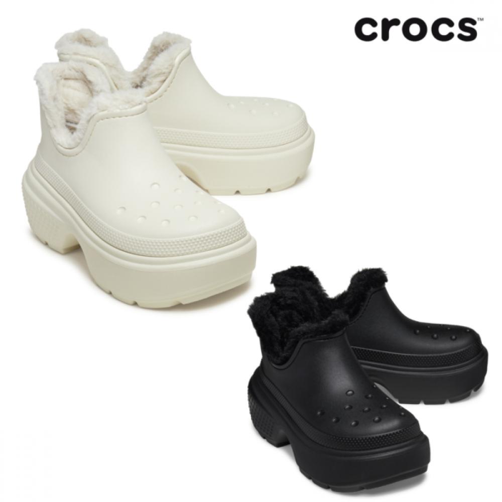 Crocs Унисекс утепленные короткие ботинки Stomp 2 типа 210673 0ji Другие сандалии Crocs, шлепанцы, jibbitz, ботинки, мех 2106730JI (linen/linen)/M9W11(270)