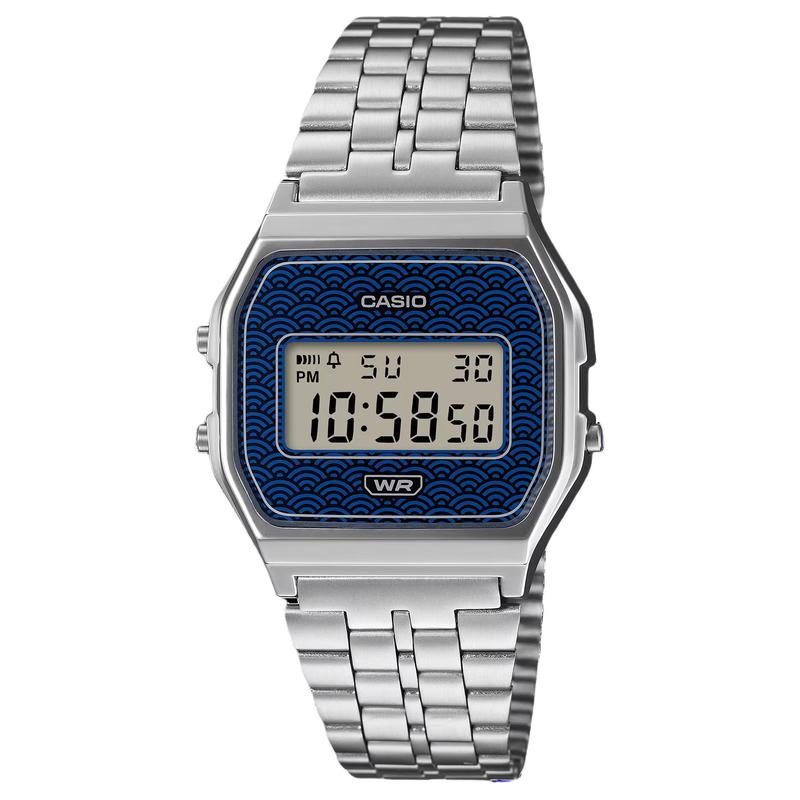 CASIO Vintage Simple Fashion Trend Quartz Steel Strap Uniform for Men and Women Gray Dial A159WEVJ-2