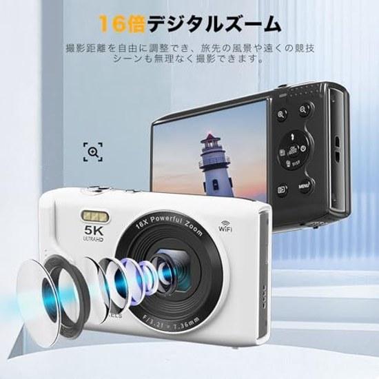 Digitalkamera 5K 72 Megapixel AF Autofokus geplante Aufnahme eingebauter Blitz Selfie 2,8 Zoll Bildschirm 16-fach Zoom kompakt VLOG anfängerfreundlich Jahr
