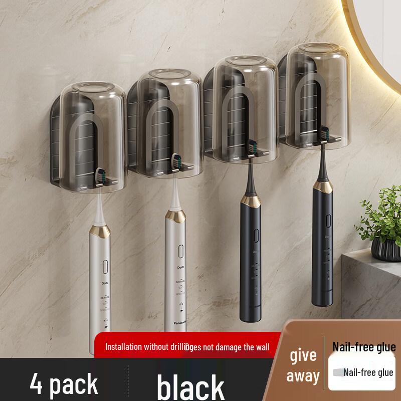 LIEI No-Drill Suction Cup Toothbrush and Cup Holder