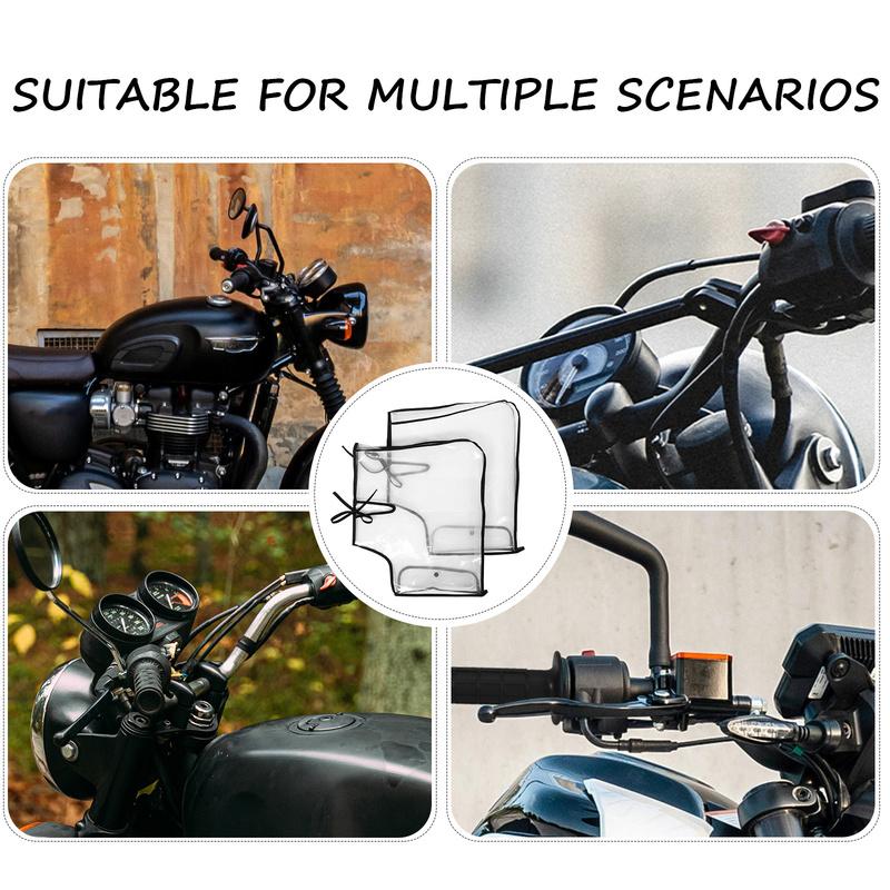 1 Pair Motorcycle Handlebar Muffs Oversized Transparent Windproof Waterproof Rainproof Cold Weather Ride Winter Handlebar Mitts
