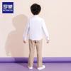Lomon Boys' Long Sleeve White Pocket Shirt