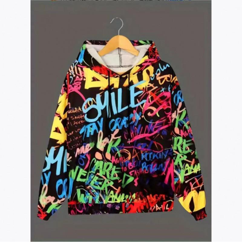 Womens Oversized Hooded Sweatshirt With Christmas Print 3D Digital Loose Fit Long Sleeve Casual Top