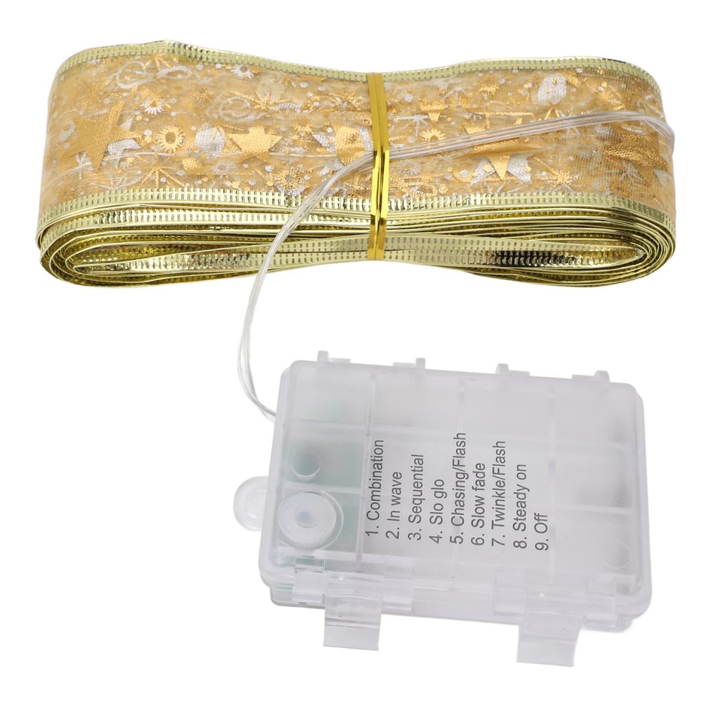 Ribbon Light 100 LEDs Battery Powered Decorative Timer Copper Wire Ribbon Bow String Lamp with Remote Control for Tent
