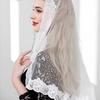 Vintage Bridal Short Net Veil With Lace Edge For Wedding And Photography