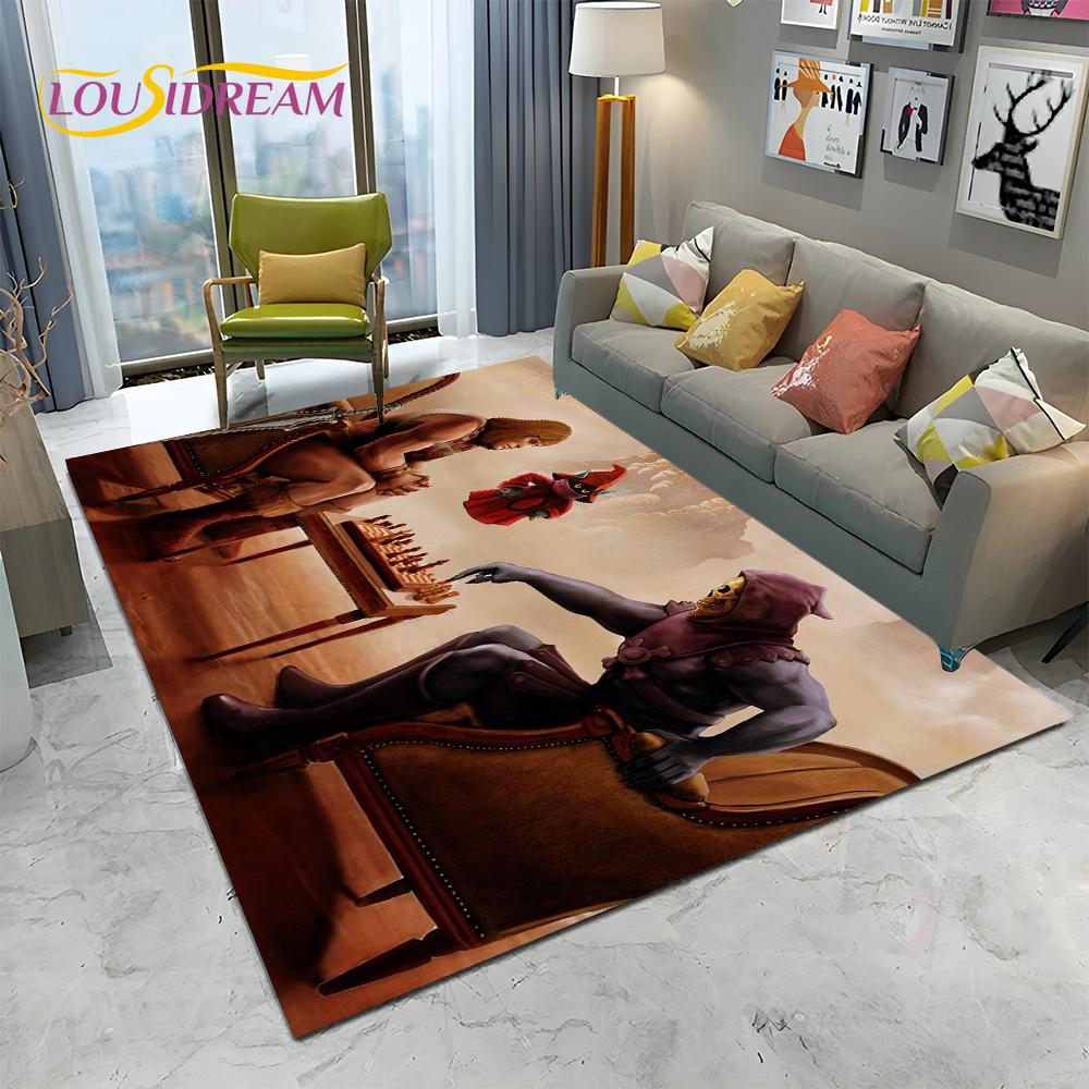 3D Retro Cartoon He Man Masters of Universe Carpet Rug for Home Living Room Bedroom Sofa Doormat Decor,kid Area Rug Non-slip Mat