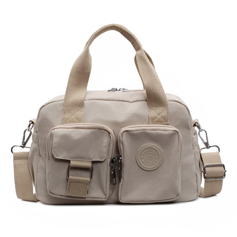 Korean Version of Casual Portable Small Square Bag Women's New Versatile Fashion Shoulder Messenger Bag Nylon Cloth Multi-pocket Pillow Bag
