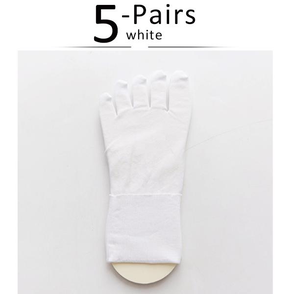 5 Pairs Women Toe Silk Socks Nylon Solid Thin Japanese Style Soft Elastic Endurable Sweat-Absorbing Breathable 5 Finger Socks