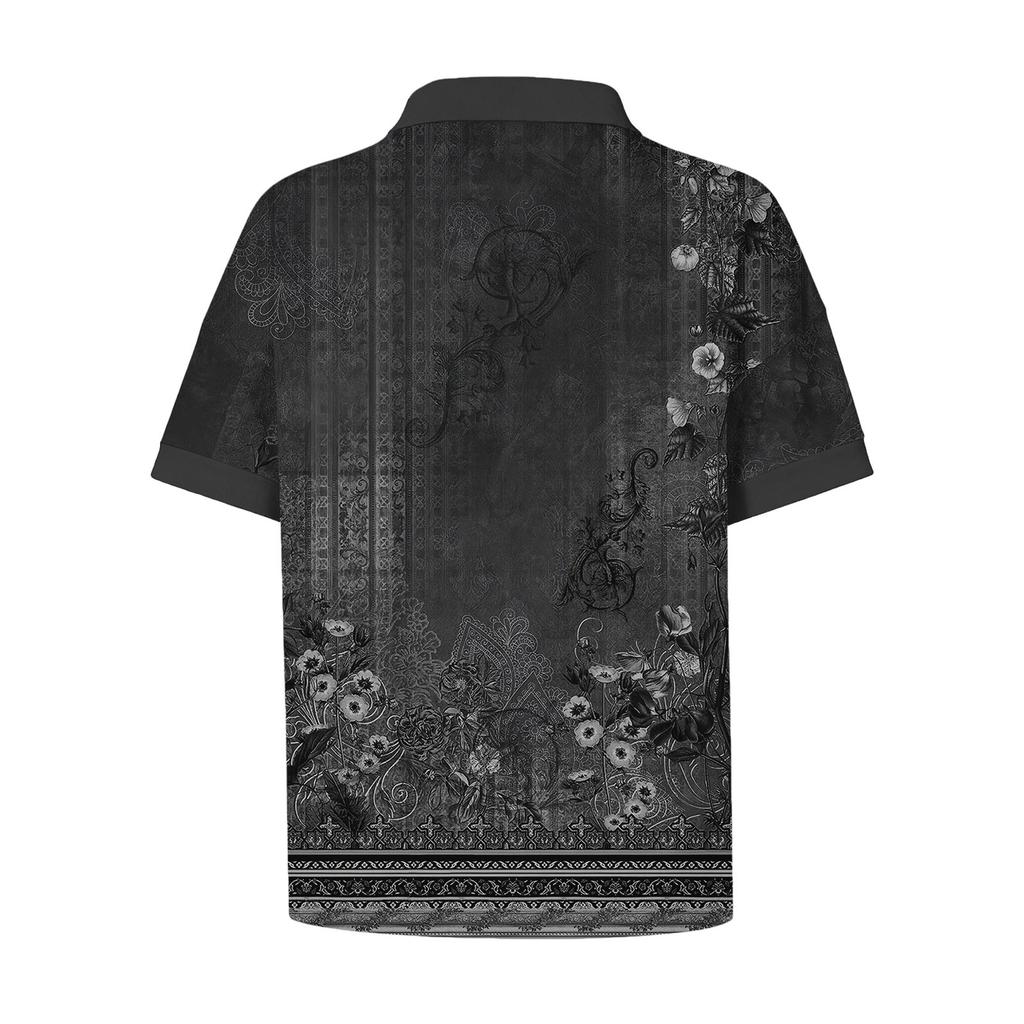 Modny i casualowy damski letni top z dekoltem V, patchworkowy, z krótkim rękawem, w stylu retro z nadrukiem