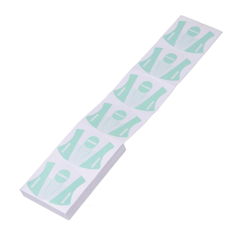100pcs Reusable Nail Forms Self Adhesive Nail Extension Forms for Manicure Acrylic Nails Green