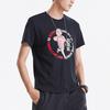 Li Ning Wade Series Printed Round Neck Short Sleeve T-Shirt Men Tops New-Standard-Black AHSQ475-3