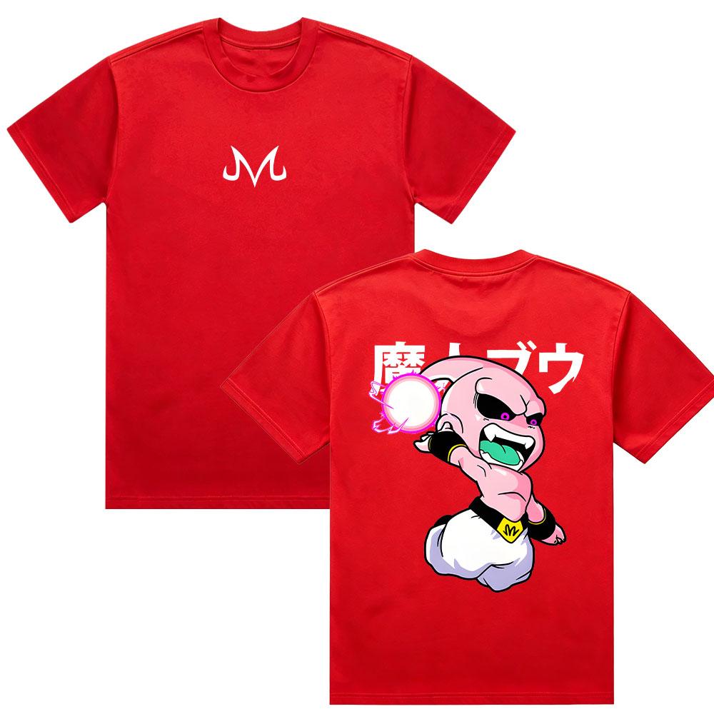 2026 New Dragon Ball Anime Cotton T-shirt Summer New Majin Buu Printed Men's and Women's Street Hip Hop Casual Short Sleeve Top