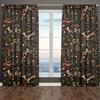 2pcs- Christmas - Forest Animal and Floral Printed Curtains, Pole Bag Curtains, Home Decoration, Room Decoration