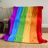 Vertikale Streifen in regenbogenähnlichen Farben: lila, blau, grün, gelb, orange, rot. Decke für alle Jahreszeiten Mittagspause Überwurf Geschenk