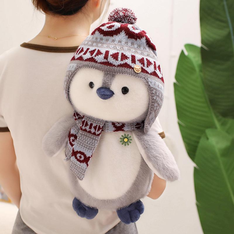 Niedlich niedlich Schal Pinguin Puppe Plüschtier kleiner Pinguin Puppe Mädchen Tasche Kinder Beruhigungspuppe
