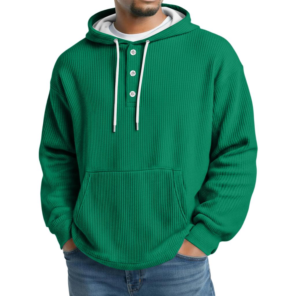 Men's Knit Hooded Sweatshirt Casual Long-Sleeve Sweatshirt