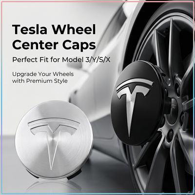 4Pcs 56MM Car Wheel Center Hub Cap Rim Cover Waterproof Auto Accessory For Model 3 Model S Model X Y Roadster Performance