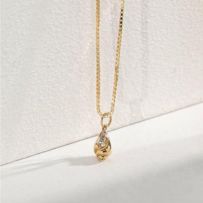 Řetízek na klíční kost ze sterlingového stříbra pozlacený 18K zlatem s diamanty pro ženy