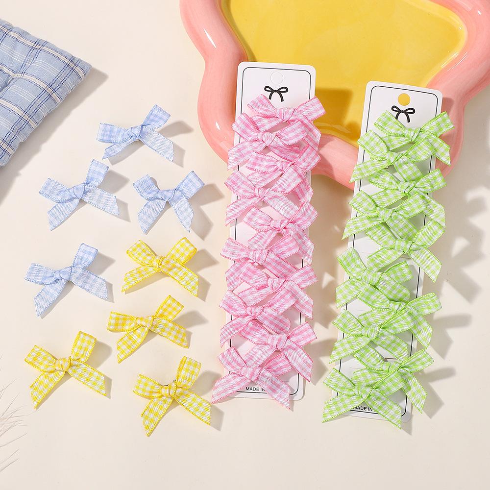 Popular Plaid Lace Clip Set Cute Girl Hairpin Hair Accessories Children Princess Daily 5190