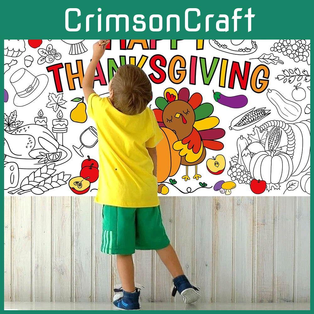 Thanksgiving Diy Kids Canvas Graffiti Paper For Fall Celebration Decor Party
