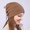 Hat Scarf Pullover Hat  Autumn and Winter New Style  Velvet Warm and Cold Proof Knitted Ear Protection Pile Hat for Women
