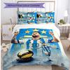 Set Lenzuola 3 Pezzi con Stampa Modello Lionel Messi Morbido Delicato sulla Pelle Lavabile Copripiumino e Federe Set Tutte le Stagioni Camera da Letto