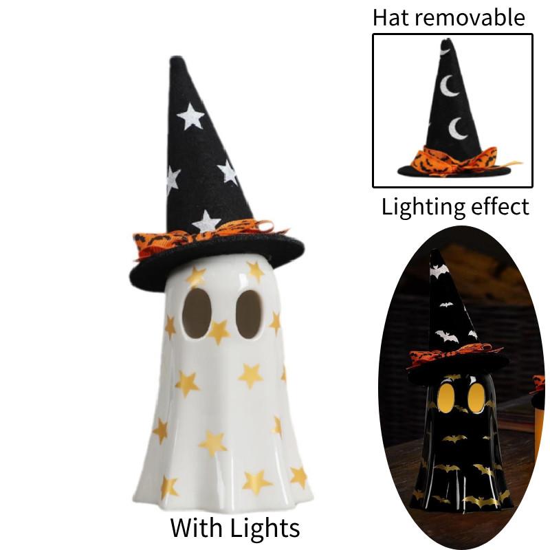 

Halloween Lamp Ghost Witch Hat Ornament Home Furnishing Decorate Prop Party белый
