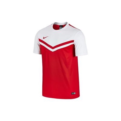 Camiseta Masculina Manga Curta Gola Careca Esportiva Logo Color Block Vermelho Branco 608023-658