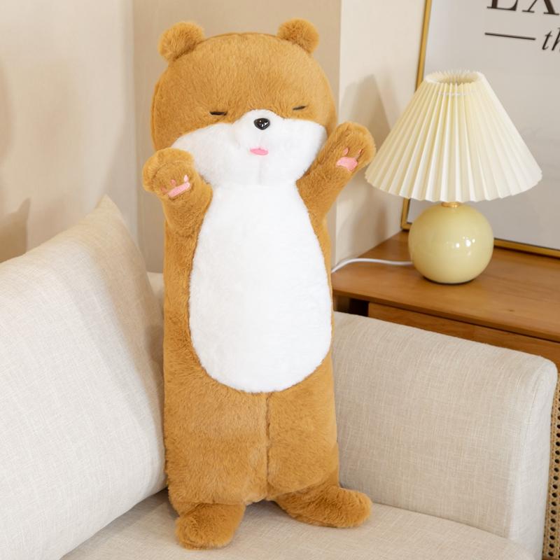 80cm Großes Langes Seeotter Plüschtier Weiches Kuscheltier Niedliche Otterpuppe Baby Kind Beruhigungskissen Weihnachtsgeschenk Mädchen Anime Plüschtier white