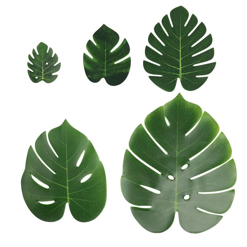 24PCS Simulation Turtle Back Leaves Outdoor Plant Wall Party Decoration Props Fake Green Plant Living Room Decoration