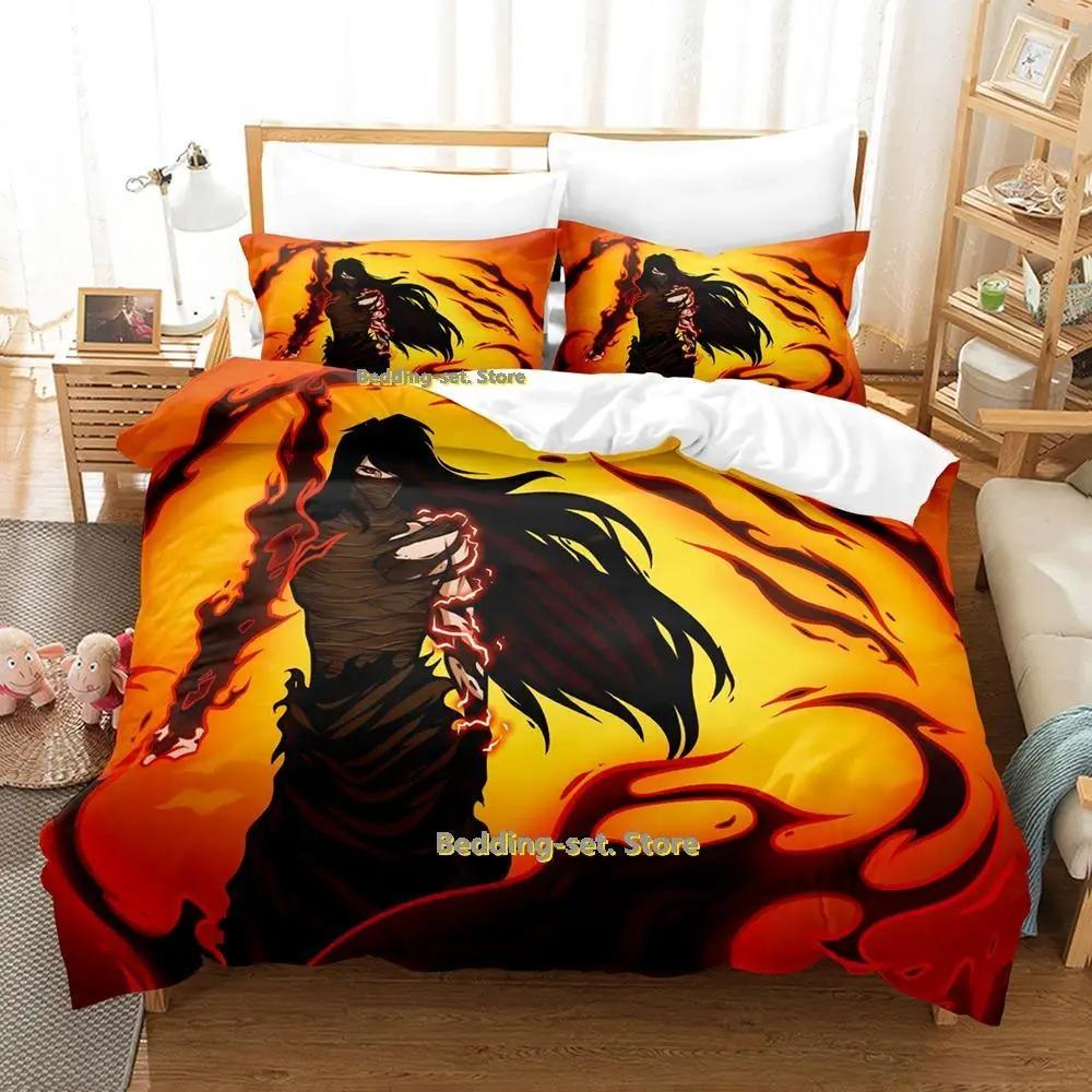 New Bleach Anime Bedding Set Cartoon 3 Piece Duvet Cover for Adult Kid Bedroom Cool Design