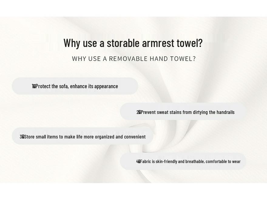 Uniwersalna ultradźwiękowo wytłaczana podkładka podłokietnika z miejscem do przechowywania na sofy nowoczesne minimalistyczne na każdą porę roku