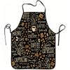 1pc Coffee Latte Espresso Typography Print Apron, Durable And Easy To Clean, Adjustable Waistband, Polyester Material, for Kitchen Cooking, Gardening,