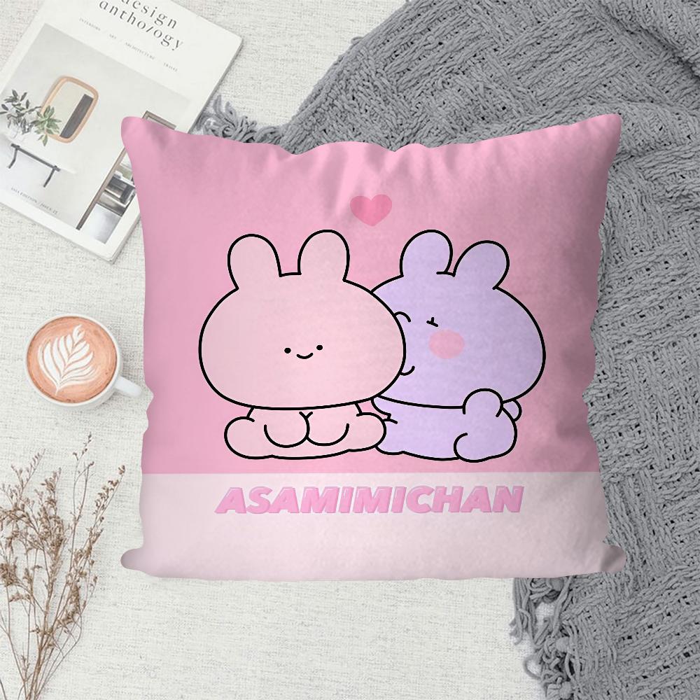 1PC Asamimichaan Asleep Asamim Pillow Case Pillow Covers Sofa Decorative Home Double-sided Printing Short Plush Cushion Cover