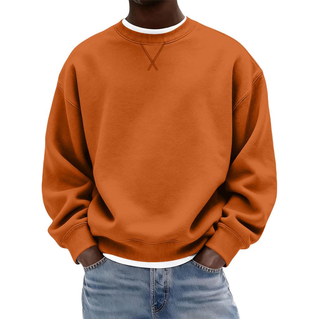 Men's Casual Sports Hoodie Round Neck Long Sleeve Top