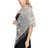 Hollow Triangle Sequin Lace Shawl Bridal Wedding Women Luxury Party Wrap Female Shiny Glitter Stole Club Scarf with Tassel