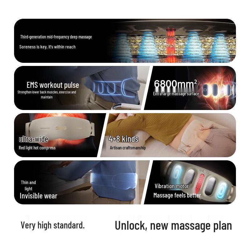 SKG G5 Smart Waist Massager with Hot Compress CN plug (adapter included)