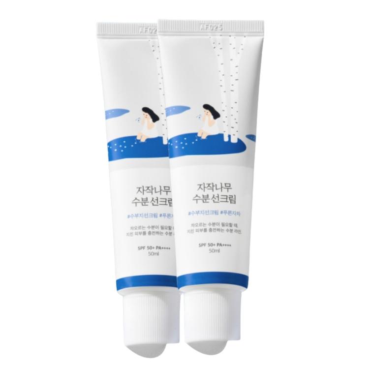 [Round Lab] Birch Sap Moisturizing Sunscreen SPF50+ PA++++ Hydrating & UV Protection 50ml+50ml
