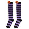 Cute Cartoon Pumpkin Doll Long Tube Socks For Kids Polyester Fabric Friction-resistant Striped/plaid Pattern Packaged In A Bag