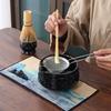 7pcs Matcha Set, Matcha Whisk Set Includes Matcha Bowl, Matcha Whisk Holder, Bamboo Matcha Whisk, Scoop and Matcha Sifter, 15 oz Mottled Matcha Kit