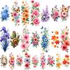12 pièces Tatouages Temporaires Motifs Papillons Designs Floraux Colorés Autocollants Corporels Imperméables Longue Durée Pour Bras Adulte