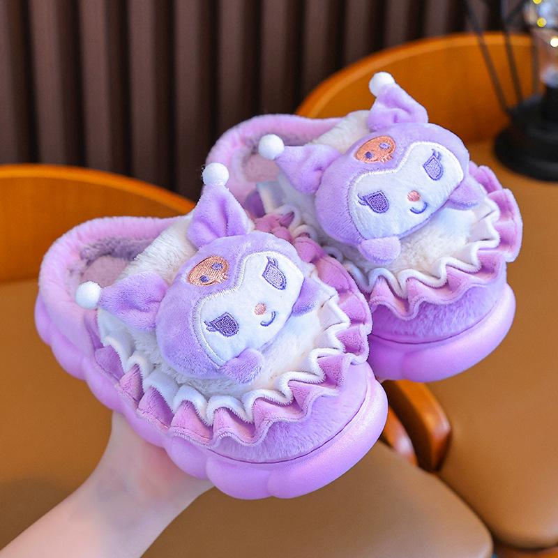 Kids Autumn Winter Indoor Non-slip Warm Cotton Slippers