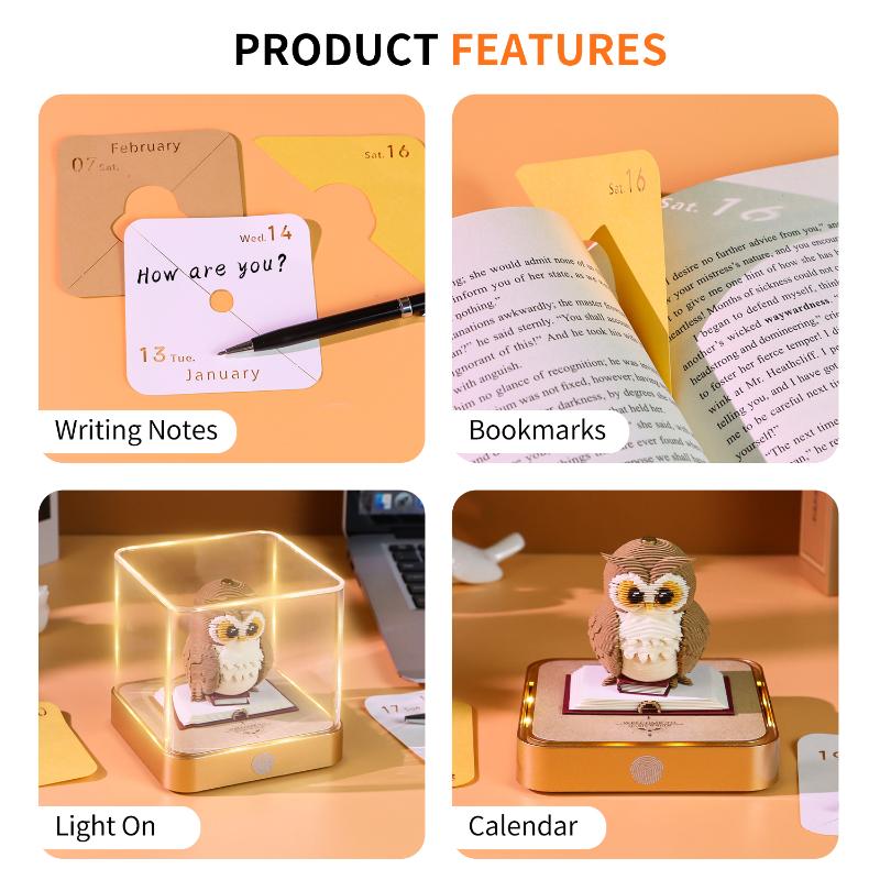 2027 LED Desk Calendar Elegant 3D Tear-away Design for Improved Daily Planning A