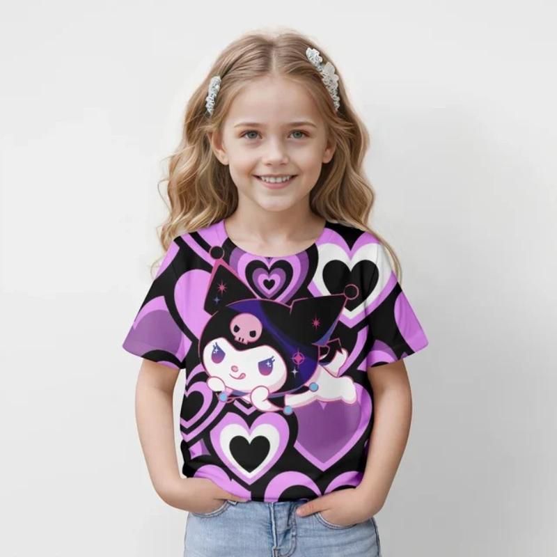

Children s Cartoon Printed Cute Multi-color T-shirts Girls Fashionable Soft Comfortable T-shirt 170