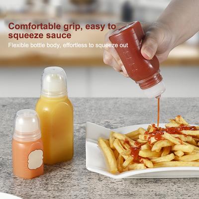 30/60/100ml Mini Frascos Squeeze Ketchup Condimento Molho Frasco Mel Mostarda Molho para Salada Recipiente para Bento Cozinha