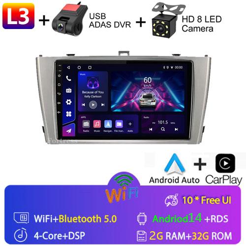 Android 14 Carplay Auto Car Radio For Toyota Avensis T27 2009 2010 2011 2012-2015 GPS Navigation Multimedia Player DSP Stereo 4G