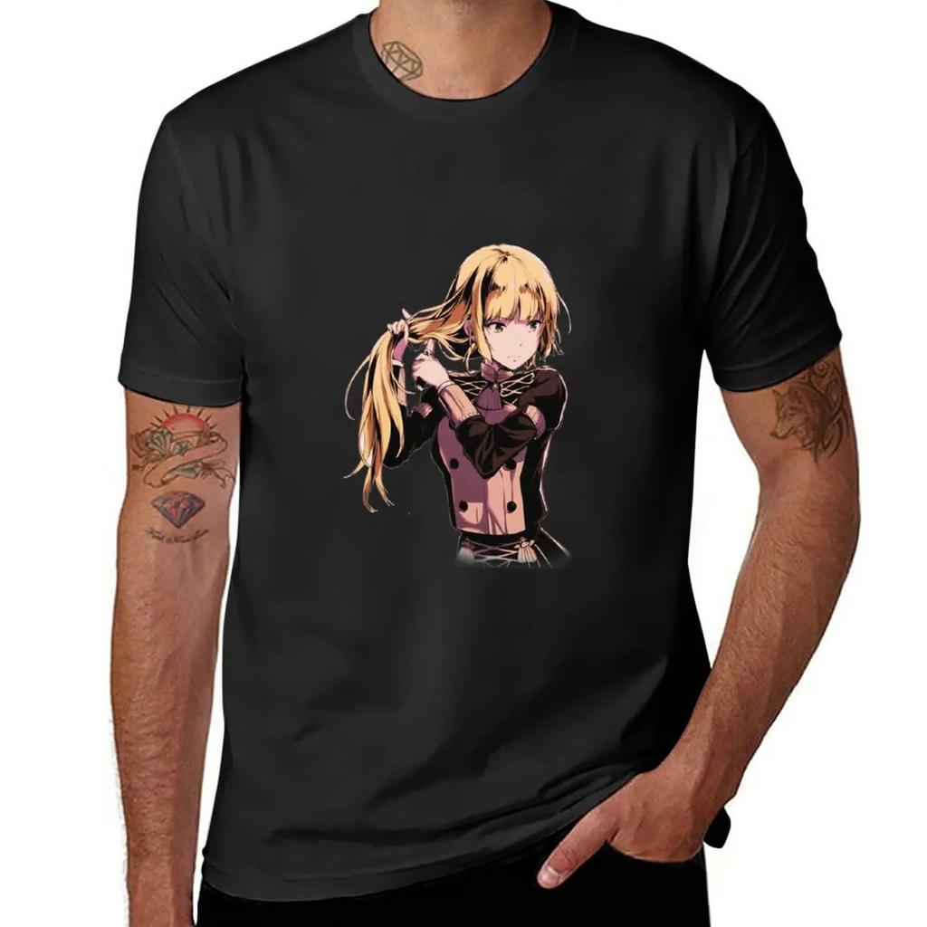 Ingrid from Fire Emblem: Three Houses Trying To Comb Her Hair - Videogame T-Shirt Sublime Anime Big and Tall T Shirts for Men