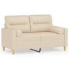 Canapé 2 places - Maison Exclusive - Crème - Tissu 100% polyester - Cadre métal