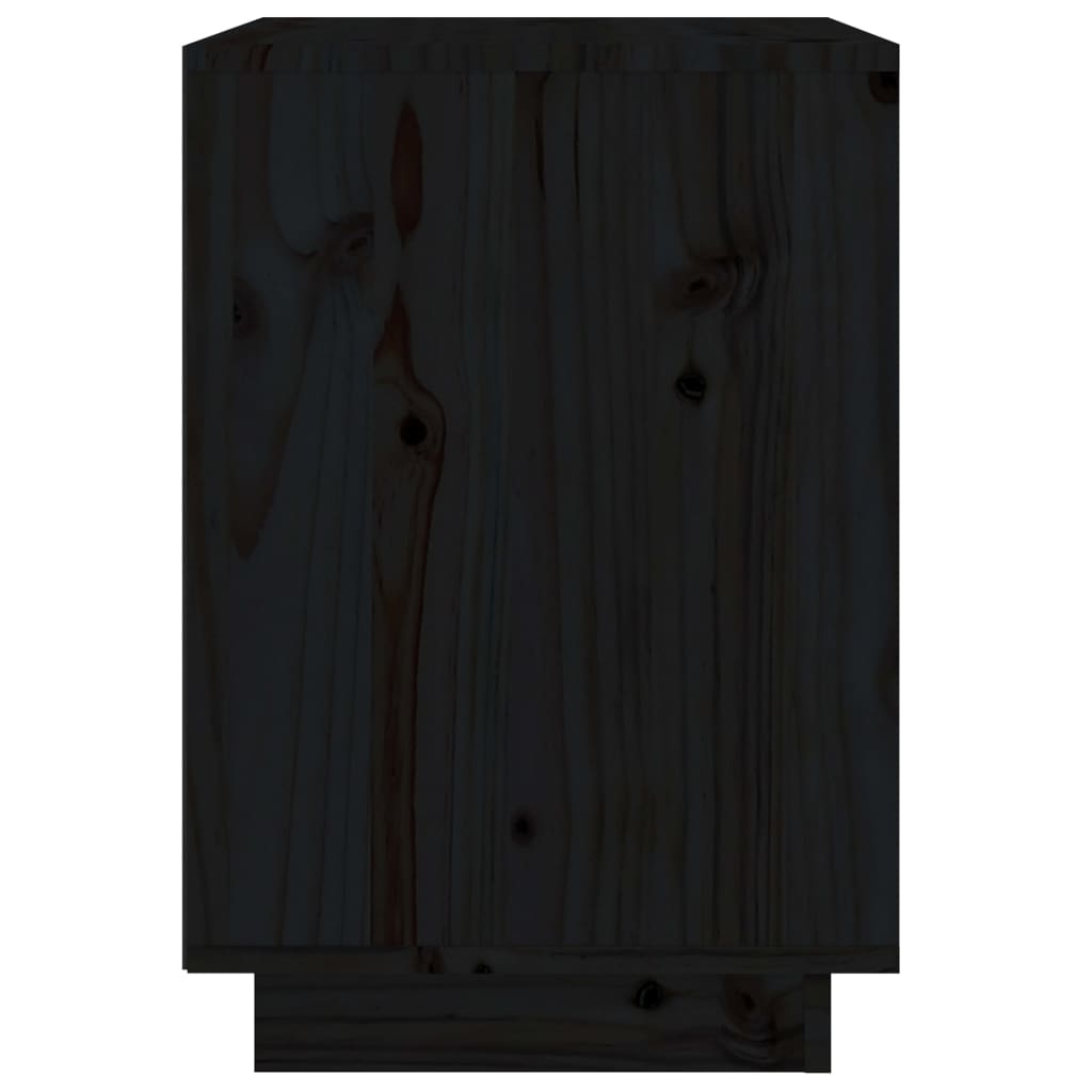 Nightstands 2 Pcs Black 40 X 35 X 50 Cm Solid Pine Wood