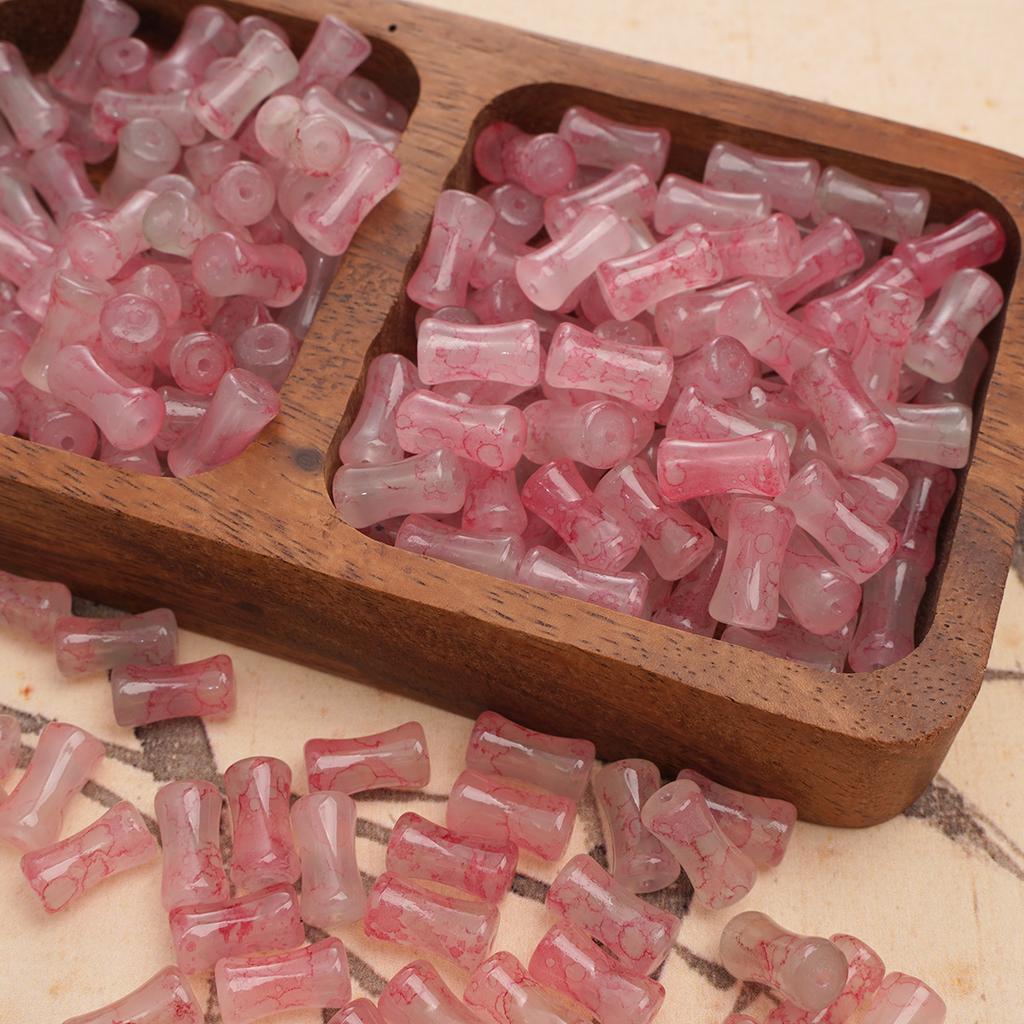 Glass Halo Staining Sprinkles Bamboo Beads Ancient Style Loose Beads Handmade Diy Hand Beaded Beads Accessories Glaze Imitation Jade Beads Materials